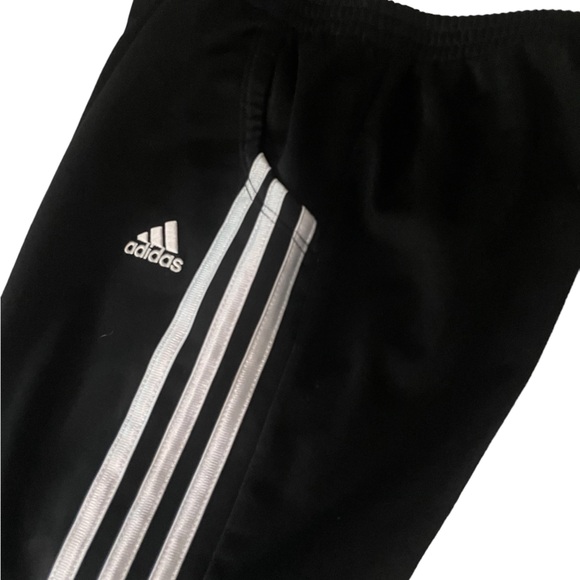 Adidas Unisex Black White Three Strip Active Pants Size Youth Medium 10-12 - Picture 4 of 7